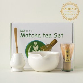 AOHAO 연한 색 차선 4PCS 세트 MATCHA WHISK, 1세트, 화이트