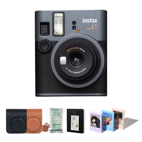 인스탁스 미니41 즉석카메라+전용케이스+필름10장+선물SET, 1개, 가죽케이스[블랙]