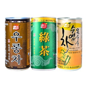 참맑은 우롱차+녹차+옥수수수염차 캔음료세트, 1세트, 175ml