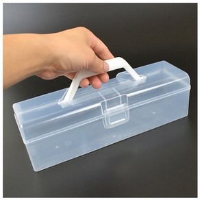 [FullyJullyShop] 투명 긴사각 수납 케이스 대형 서예붓수납함 버클잠금보관함 핸들긴사각수납함, ▣상품 선택▣