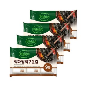 비비고 직화 담백구운김 2g 9개입 x4개(총 36개), 4개, 18g