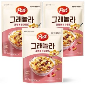 동서 포스트 그래놀라 크랜베리 아몬드 350gX3개, 350g, 3개