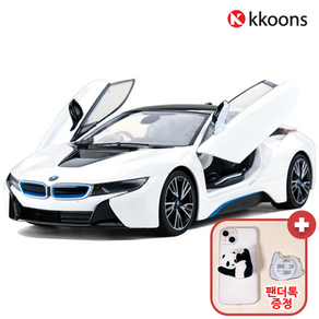 꾼스 프리미엄 빠른 어린이 RC카 무선 조종 자동차 알씨카 + 팬더톡 사은품, BMWI8 화이트 1:14+팬더톡사은품, 1개