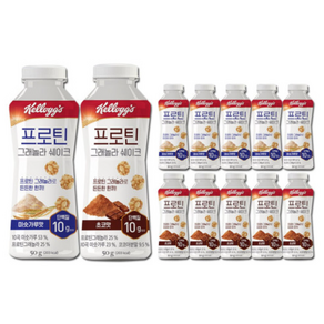 켈로그 프로틴 그래놀라 쉐이크 12개 (미숫가루맛 50g 6개+초코맛 50g 6개), 1개