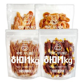 강아지간식 대용간식1kg 치킨꽈배기1kg 치킨윙사사미1kg 오리스틱1kg 10종모음, 1kg, 1개