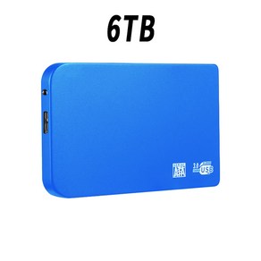 1TB 휴대용 ssd 500GB 2TB 4TB 외장 솔리드 스테이트 드라이브 유형-C USB 3.0 노트북 HDD 모바일 하드 호, 12 Blue 6TB, 한개옵션1