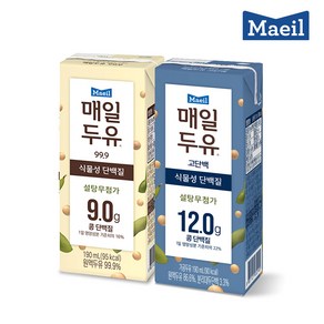 [매일유업] 매일두유 99.9 190ml 24팩+고단백 190ml 24팩, 1세트