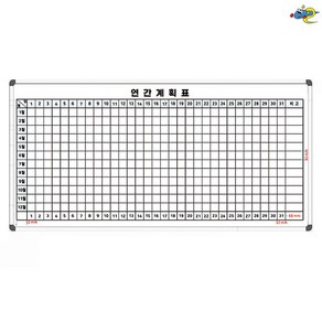 칠판나라 연간계획표 연중계획표 1200x600 연간행사표 스케줄보드 화이트보드 주문 제작, 일반형