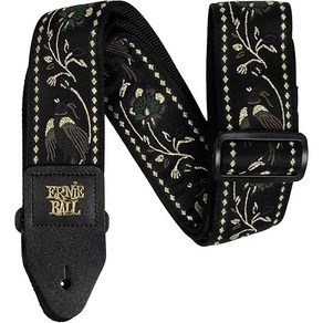 ERNIE BALL [ERNIE BALL] 5372 기타 스트랩 JACQUARD STRAP BLACK PLEASANT PHEASANT 자카드 블랙 프레전트 페전트, 1개