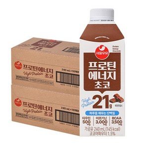 서울우유 프로틴 에너지 초코240mlx36개, 36개, 240ml