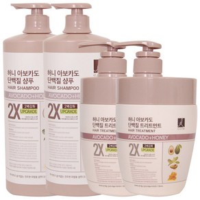 엘라스틴 허니 아보카도 단백실 샴푸 1100ml+트리트 먼트 700ml, 2세트