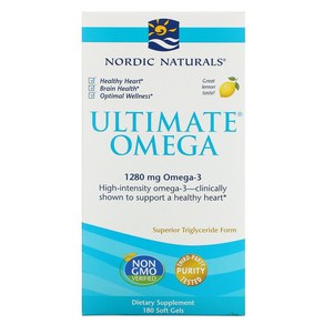 Nordic Naturals 노르딕내추럴스 오메가3 1280mg EPA DHA 180정 레몬맛