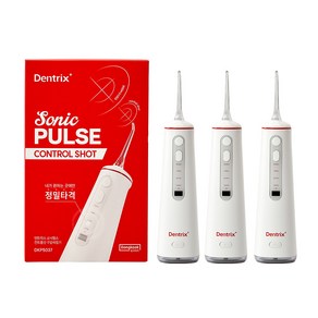 [오늘출발] [쇼핑백증정] 동국제약 구강세정기 리뉴얼 덴트릭스 소닉펄스 컨트롤 샷 구강세정기 워터치실 치석제거 스켈링, 3개