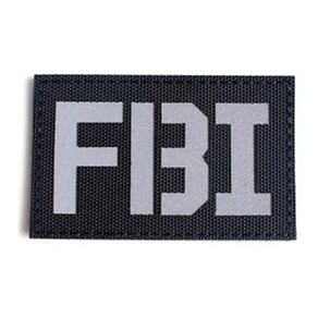 아웃도어랩 FBI 와펜 반사 패치 벨크로, 1개, WA360_FBI_블랙IR