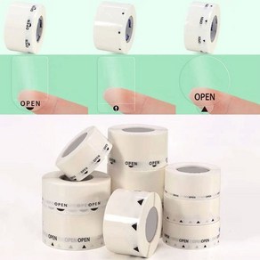 투명 포장 스티커 1000장 롤 오픈 표시 테이프 가게 배달, 45x30mm 사각 OPEN