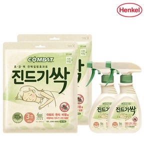 컴배트 진드기퇴치 진드기싹 스프레이 290ml x2개+진드기싹 시트(4개입)x2개