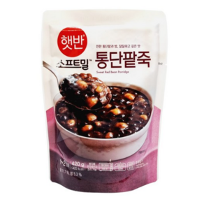 CJ 햇반 소프트밀 통단팥죽 420g 12개 비비고 파우치죽