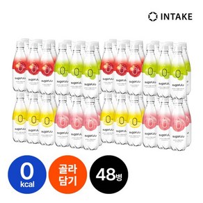 [인테이크] 슈가로로 제로슈가 스파클링 5종 48개 골라담기, 선택1:복숭아24병선택2:사과24병