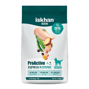 이즈칸 독 프로액티브 면역 강아지 사료, 2개, 1.2kg, 닭