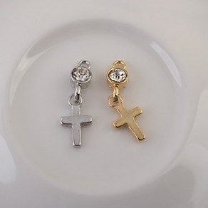 비즈아이 [7319-05]종교펜던트 스톤 딸랑이십자가 5x22mm 1개