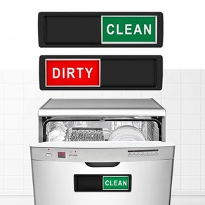 이지굿리빙 식기세척기 사인 자석 CLEAN DIRTY 클린 더티 표지판, 블랙, 1개