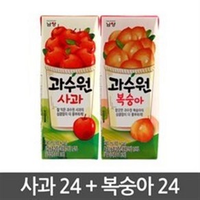 남양 과수원 사과+복숭아, 1개, 과수원 사과24팩+복숭아24팩, 190ml