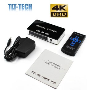 HDMI KVM USB 스위처 스위치 PIP 원격 제어 핫 플러그 앤 플레이 및 EDID 지원 4 포트, Eu, 4) Eu, 1개