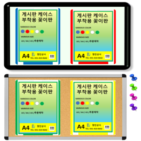 산다케이스 게시형 단면형 자석형 게시판 케이스a4 게시판 케이스a3 다산케이스, 단면용A4(좁은쪽), 빨강색