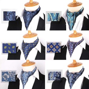 남성 남자캐주얼넥타이 새로운 캐슈 넥타이 웨딩 정장 Ascot scrunchie British Soft Floral Paisley Neck Tie Gravatas