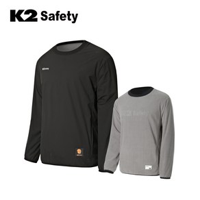 K2 Safety TS-F2204 동계 티셔츠 기모 긴팔 양면 맨투맨 리버시블 작업복 근무복 워크웨어