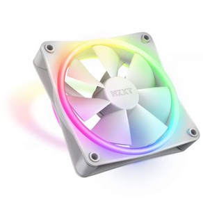 NZXT F120 RGB 듀오 트리플 팩 컨트롤러 포함 3 x 120mm 양면 팬 개별 주소 지정 가능한 LED 20개 균형 잡힌 공기 흐름 및 정압 유체 동적 베어링 PWM, Black, 120mm White, RGB Duo, 1개