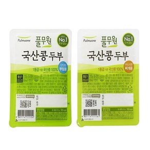 (냉장)[풀무원]국산콩두부찌개용210g + 국산콩두부부침용210g, 210g, 1개