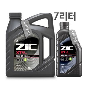 ZIC X7 LS 5W30 6L 1개 +1L 디젤 엔진오일, @지크 X7 LS 5W30 6L 1개+1L@1개@