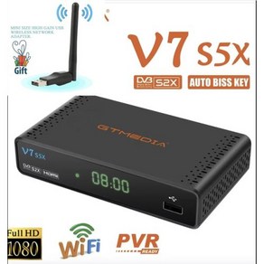 셋톱박스 GTmedia V7 S5X DVB-S S2S2X VCM ACM 라캠 멀티 스트림 V7S HD 위성 리시버 셋톱 박스 대 솔로복스 v6s 미니, 영국 플러그, 7) V7 S5X wifi - 영국 플러그, 1개