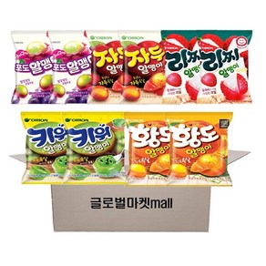 글로벌마켓 오리온 알맹이 젤리 5종 10개 세트 (자두2 + 리찌2 + 포도2 + 키위2 + 황도2) 2세트