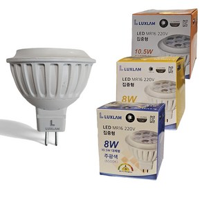 룩스램 LED MR16 할로겐 220V 8W 안정기내장형 10.5W 대체 주백색, 1개