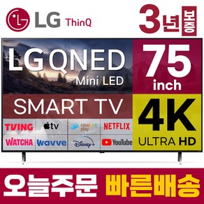 LG 75인치 TV QNED Mini LED 스마트 4K UHD TV 75QNED85 유튜브 넷플릭스 디즈니 미러링, 스탠드형, 75인치TV, 고객직접설치