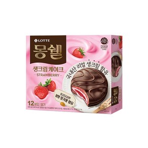 몽쉘 생크림 케이크 딸기 12p, 408g, 6개