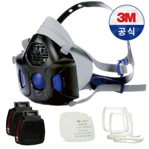 3M 정품 방독마스크 HF800 시큐어클릭 방독면 작업별 구성, 락스청소 염소계 산성계 구성, 1개