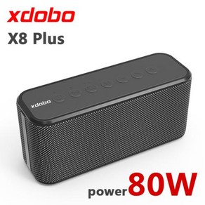 XDOBO X8 플러스 휴대용 무선 블루투스 호환 스피커 10400mAh 4 코어 보조배터리 기능 USB TF AUX 지원 80W, 1) Black, 없음