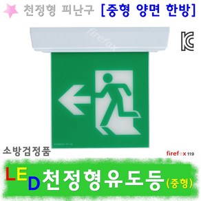 천정형유도등 중형 양면한방 비상구 LED 피난구 천장, 1개