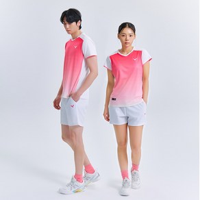 빅터 티셔츠 반팔 게임웨어 25S/S V-Gadient Active Tee 핑크 여성용 남성용