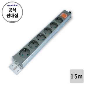 동양전자 국내산 6구 알루미늄 멀티탭 콘센트 (과부하차단), 1개, 1.5m