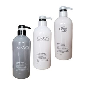 케라시스 샤워메이트 750ml 샴푸+린스(컨디셔너)+바디워시(바디클렌저) 3종 비치용 트리트먼트