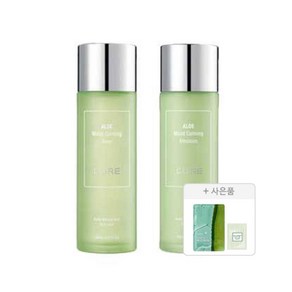 수분 스킨로션 김정문알로에 큐어 모이스트 카밍 토너 + 에멀젼 각 130ml 피부 진정 쿨링 알로에화장품, 1개