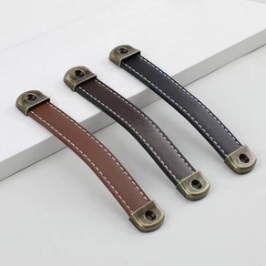 160x24mm 가죽 손잡이 옷장 부자재 주방 장농 가구 목공 찬장 도어 핸들 서랍, C_160DK브라운, 1개