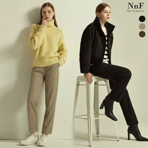 NNF 22FW 여성 기모 헤링본 밴딩 팬츠 3종 SET