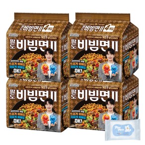 팔도 팔도비빔면2 하이브리드 비빔면 520g(+모아무아 물티슈 증정), 4개