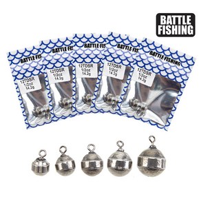 [국내당일발송] 배틀피싱 텅스텐 라운드싱커R - 지퍼백, 3/8oz(BTRSR-P-38), 1개