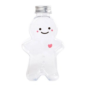 진저브레드 귀여운 곰 모양 플라스틱 음료 컵 장식 성탄절 선물, A.500ml, 1개